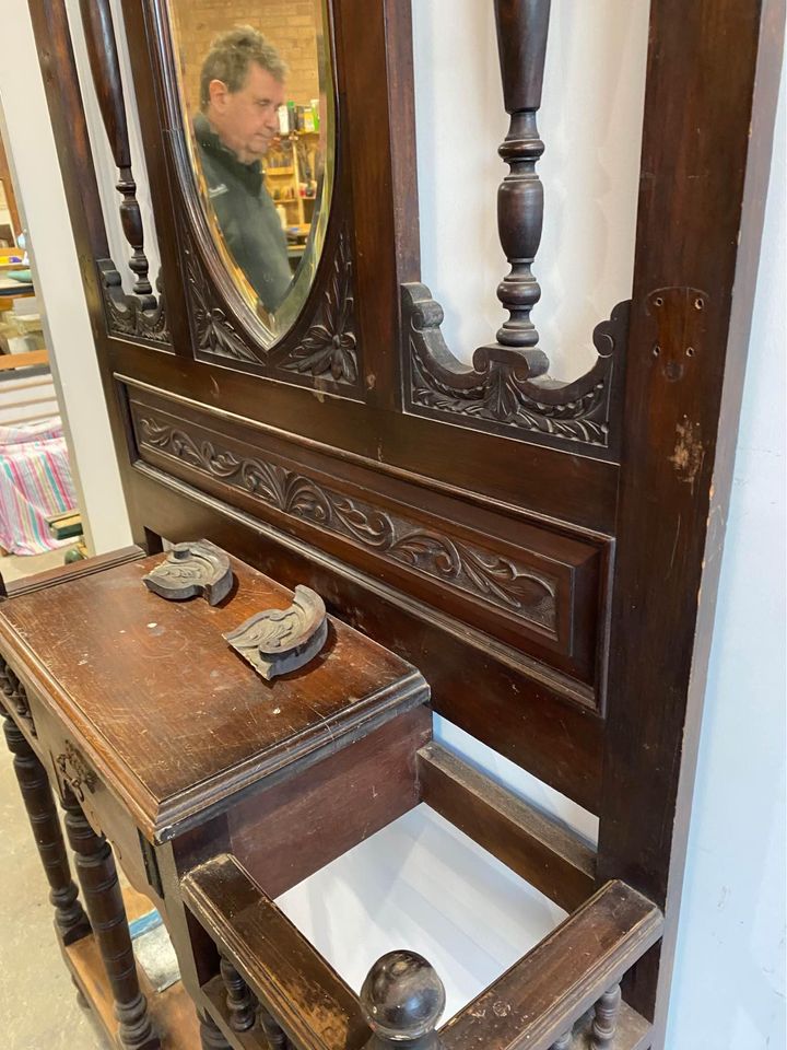 Antique Hall Stand Kauri Pine